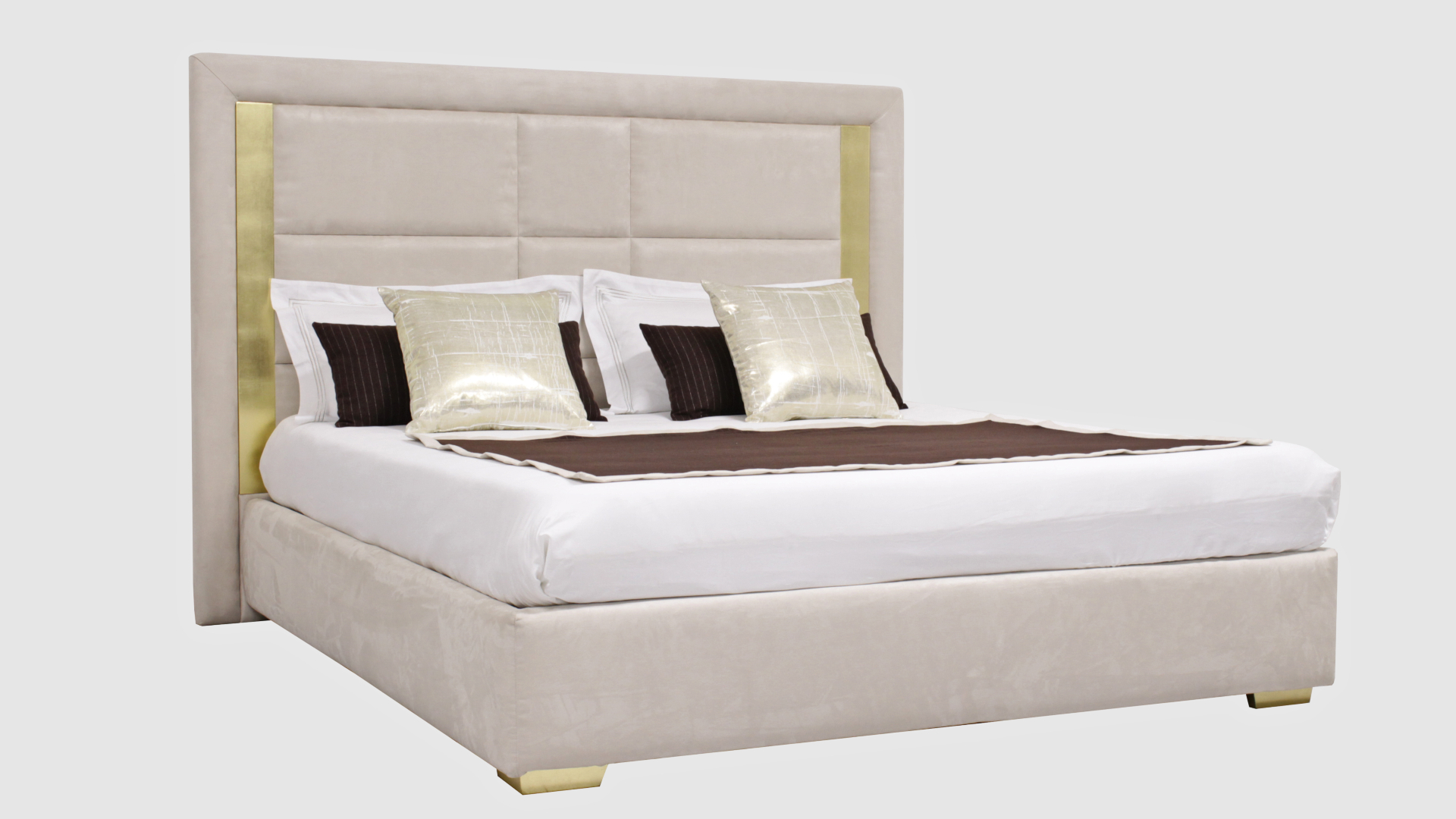 Letto matrimoniale imbottito con contenitore moderno 160x190/200 Reby